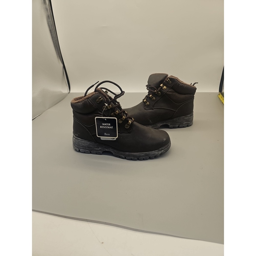Bass Tundra Brown Tan Leather Lace  Snow Winter Boots Womens 6.5 Waterproof